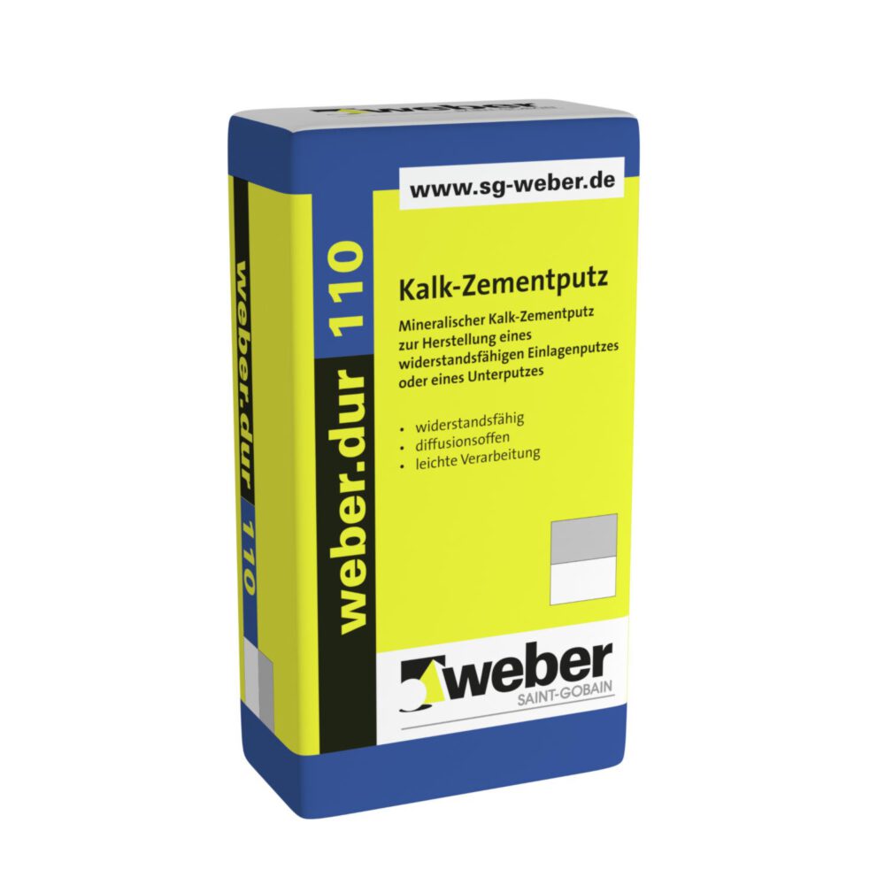 Weber.dur 110 Kalk-Zementputz 30 kg zementgrau