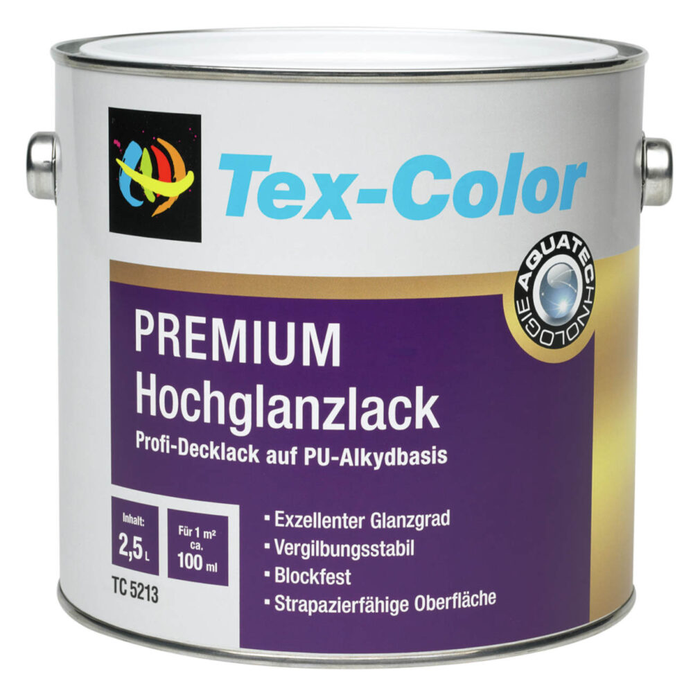 Tex-Color Premium Hochglanzlack TC5213 Weiß 0,75 l