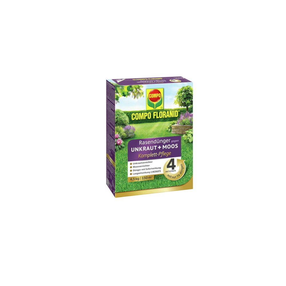 COMPO Floranid Rasendünger 4 in 1 Komplett-Pflege 4,5 kg