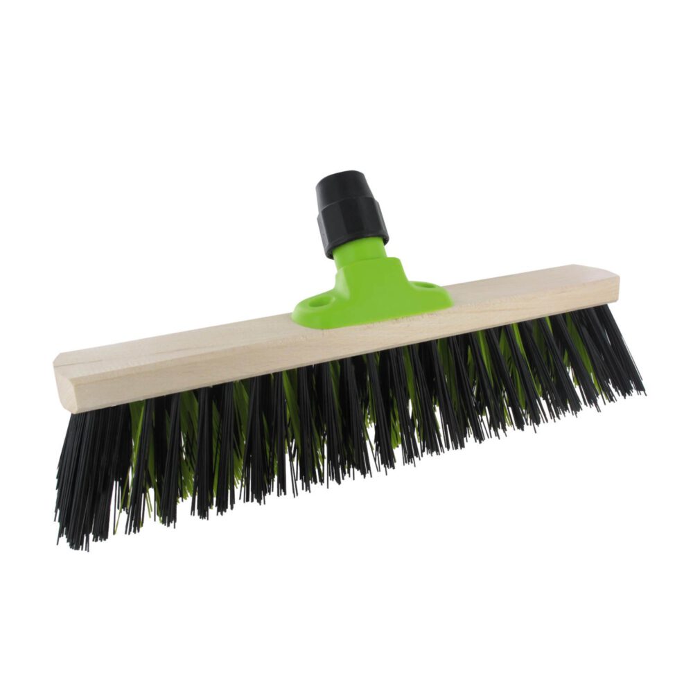 Triuso Saalbesen 40 cm mit Stielhalter schwarz / grün
