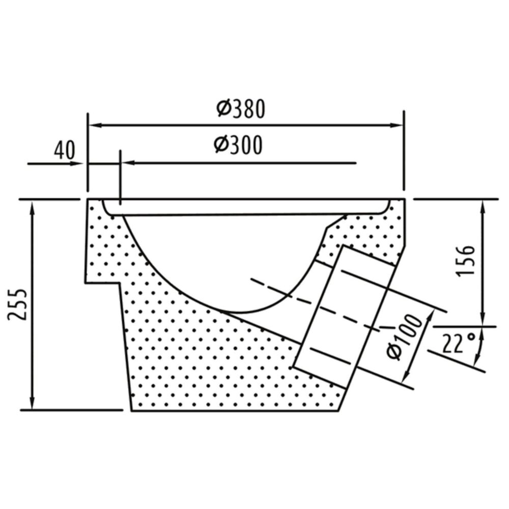 Hofablauf Beton-Boden DN 100 ohne Geruchsverschluss