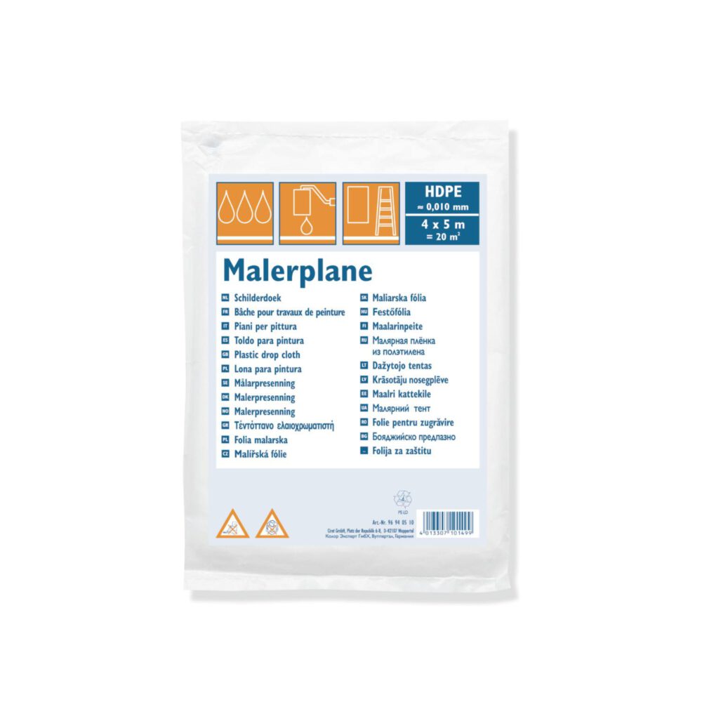 Abdeck- und Malerplane HDPE transparent 4 x 5 m