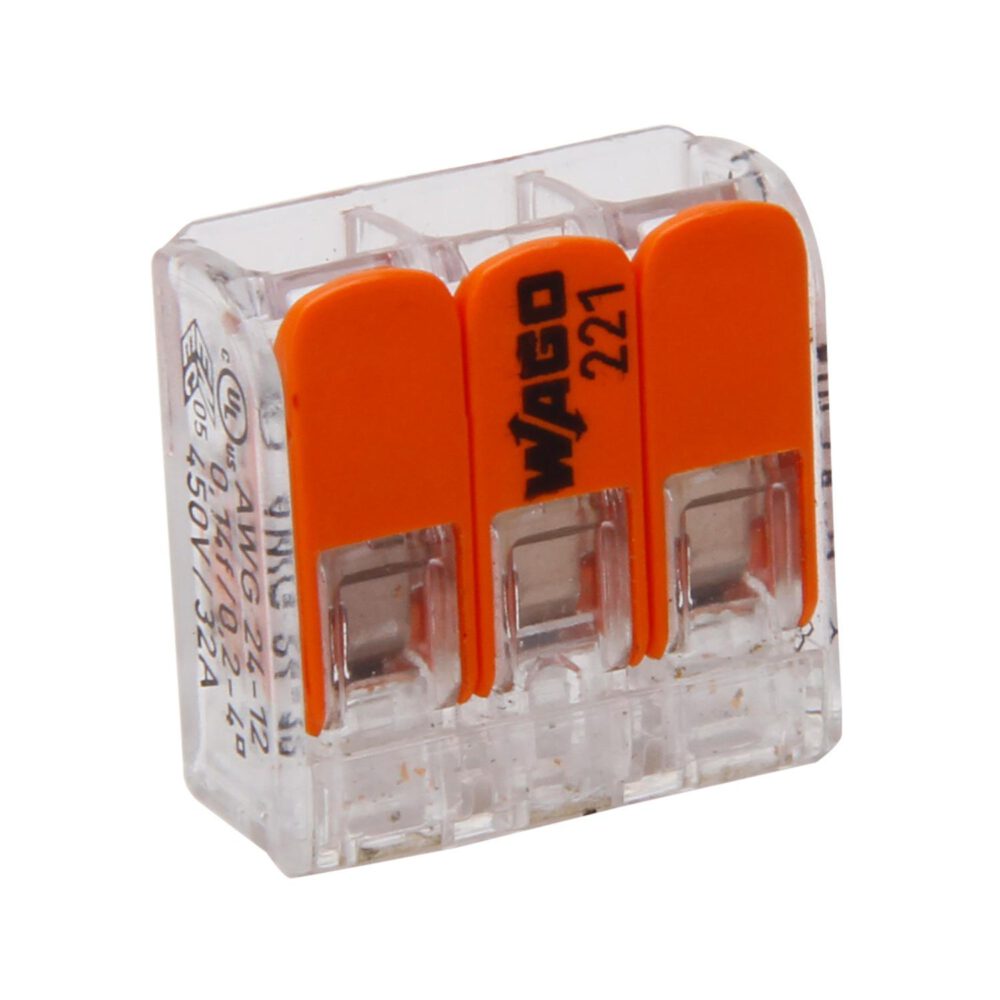 WAGO Hebelklemme 3-polig 0,08–4,0 mm² 10 Stück