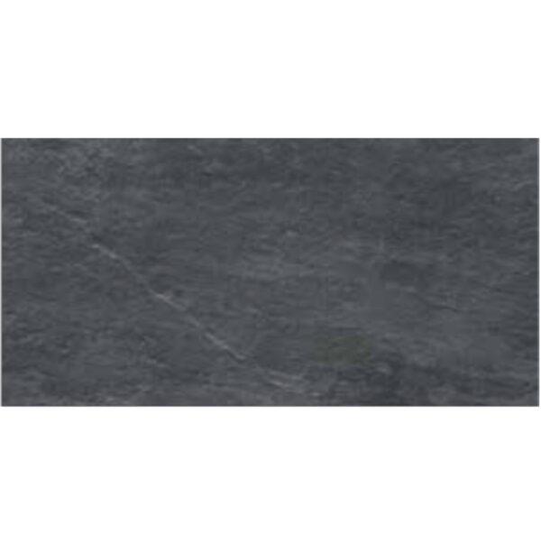 Feinsteinzeug-Fliese F52 Schieferoptik Schwarz matt 30 x 60 cm R10