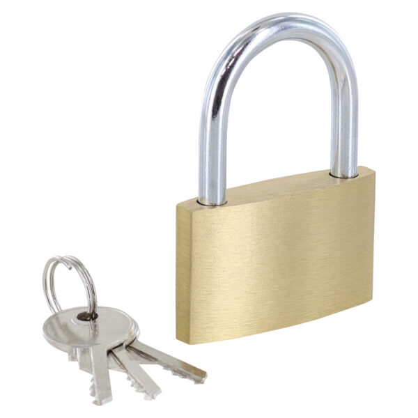 Triuso Vorhängeschloss 50 mm Messing gehärteter Stahlbügel