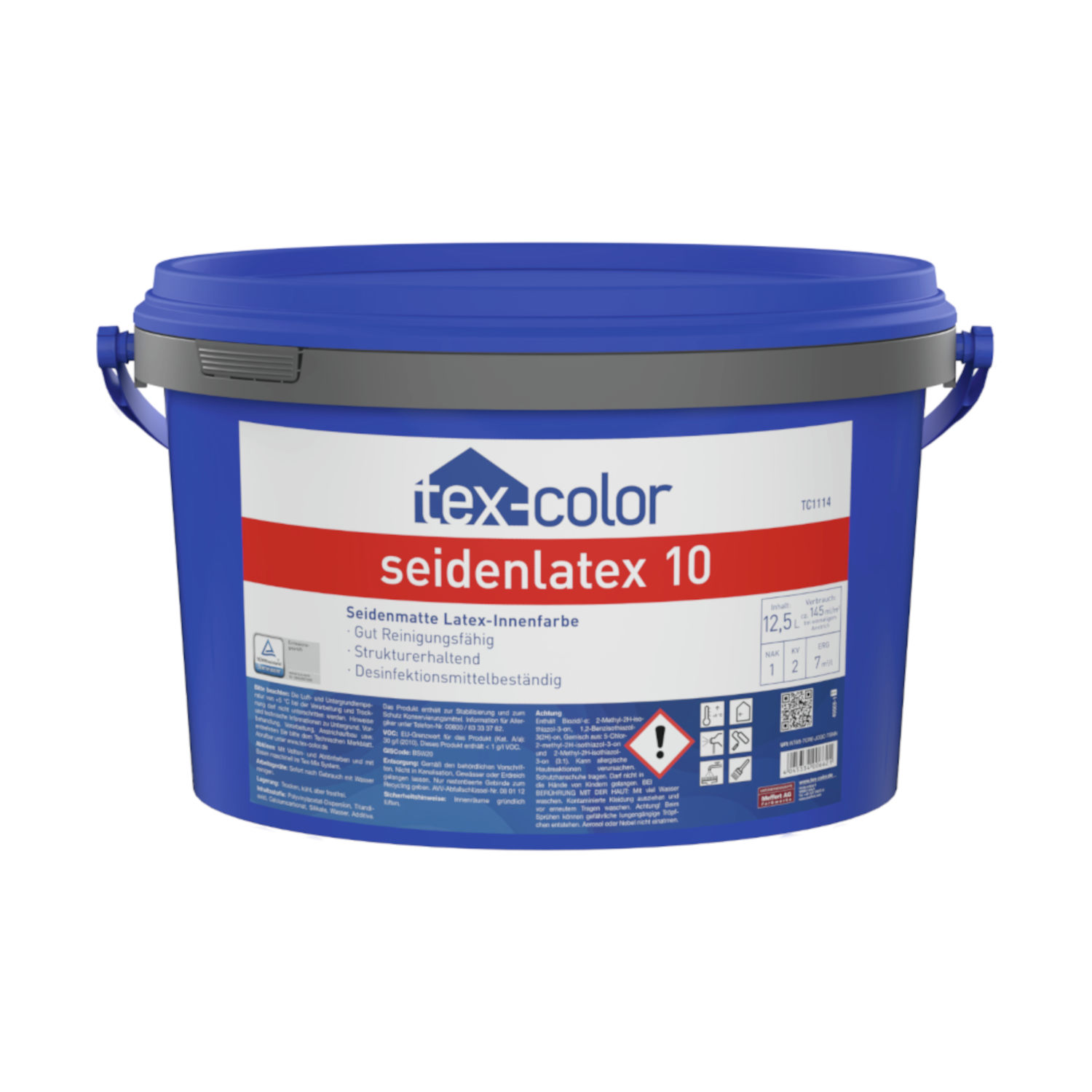 Tex-Color TC1114 Seidenlatex 10 Latex-Innenfarbe weiß 5 l