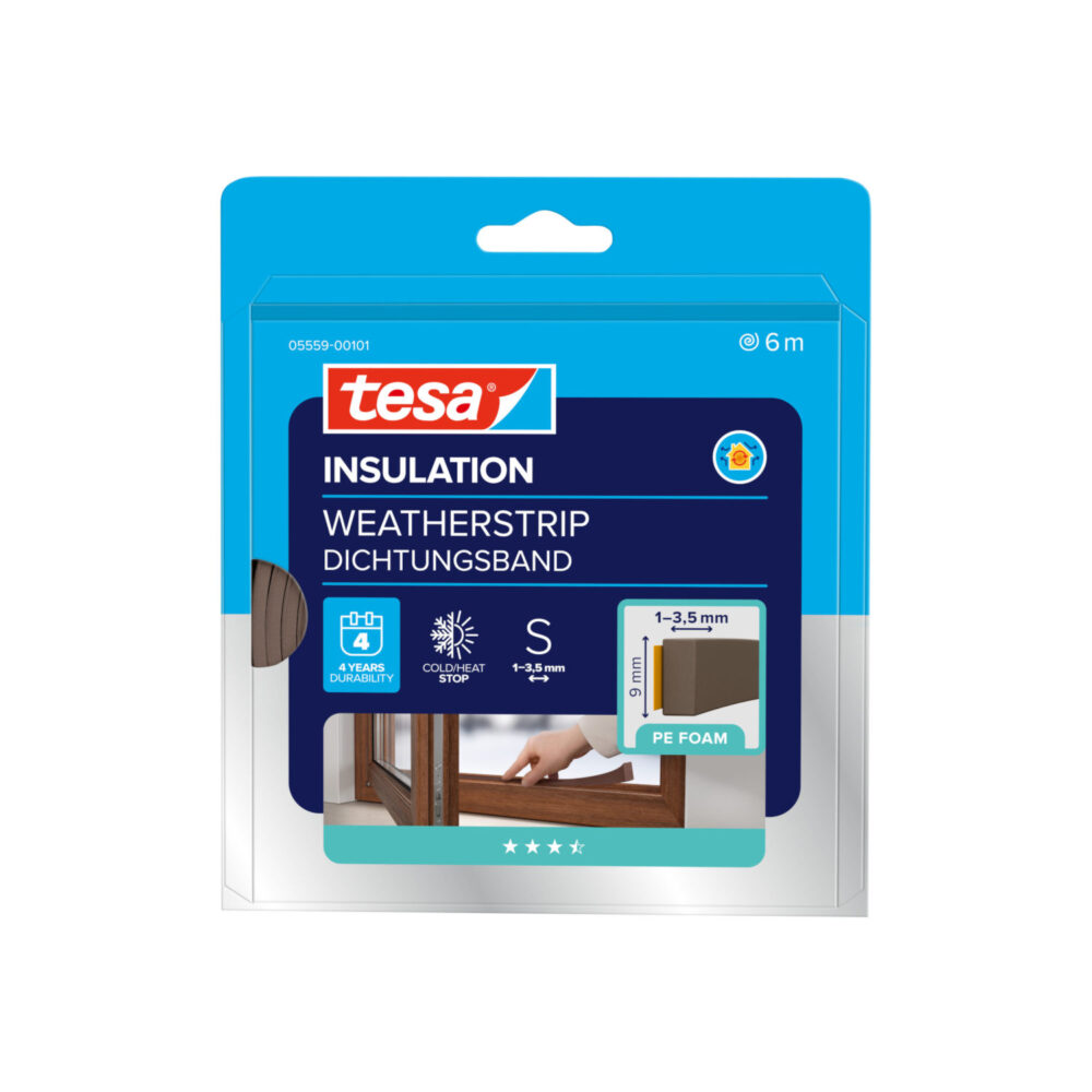 tesa INSULATION Dichtungsband Schaumstoff S 9 × 4 mm 6 m braun