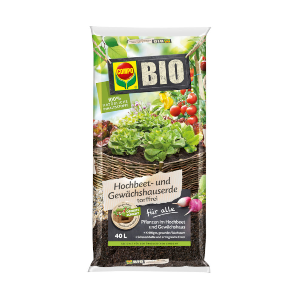 COMPO BIO Hochbeet- und Gewächshauserde torffrei 40 l