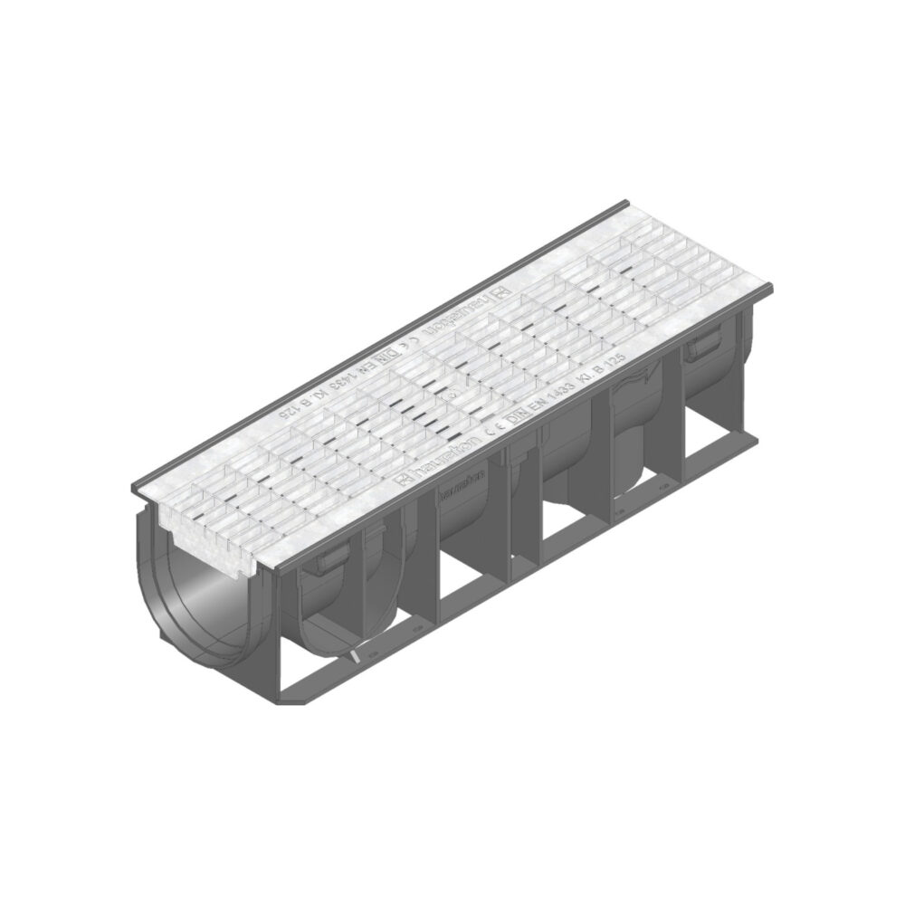 Hauraton Recyfix Standard 100 Entwässerungsrinne B 125 500 mm Maschenrost